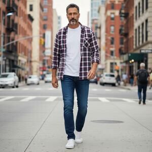 Broken Threads Plaid Long Sleeve Button Up Shirt Mens L NWT